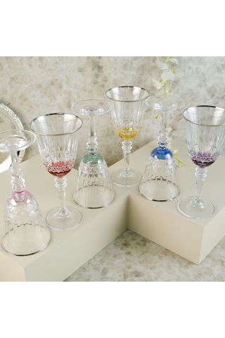 Aryıldız Fiona 6'lı Uzun Kadeh Platin 300 Ml Renkli