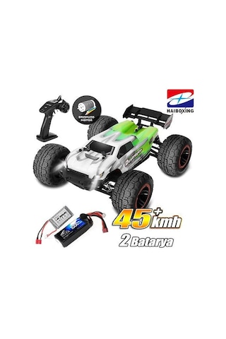 Haıboxıng 1/16 Destroyer Uzaktan Kumandalı Model Araba Rtr 4wd Brushless Truck Yeşil 45 Km/h Sürat - 1000 Mah 7.4v 2s 30c Lipo Batarya