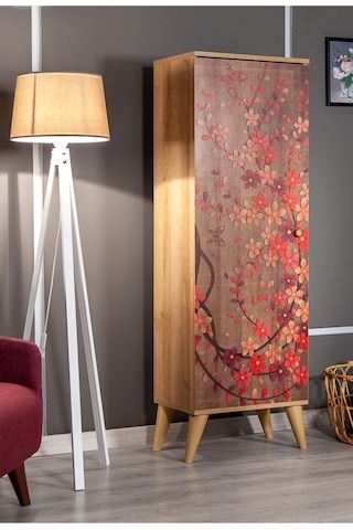 Bingo Red / 8 Raflı Çok Amaçlı Mutfak Dolabı Banyo Dolabı Çok Amaçlı Dolap