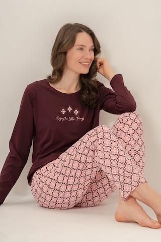 Arnetta Kadın Enjoy The Little Things Mor Uzun Kol Pijama Takım Ar3759-s-v1 Ar3759-s-v1