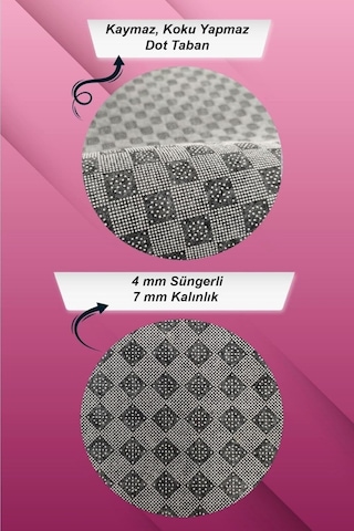 Ayrex Viva Home Makinede Yıkanabilen Kaymaz Taban Yuvarlak Mutfak Halısı Ar903, Siyah-daire, 120 X 120 Diğer