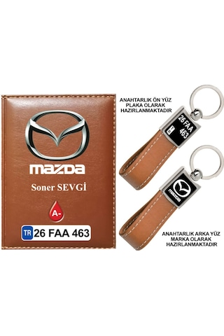 Plakanıza Özel Mazda Logolu Taba Ruhsat Kabı Ve Anahtarlık Plakanıza Özel Mazda Logolu Taba Ruhsat Kabı Ve Anahtarlık