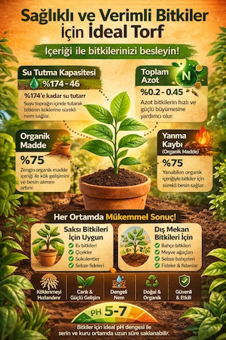 70 Lt. Bitki Toprağı, Fideleme, Saksı Toprağı İç Dış Mekan Toprak 70 L