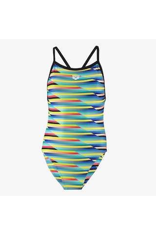 Arena Racing Stripe Suit Xcriss Cross Kadın Yeşil Mayo 009092550