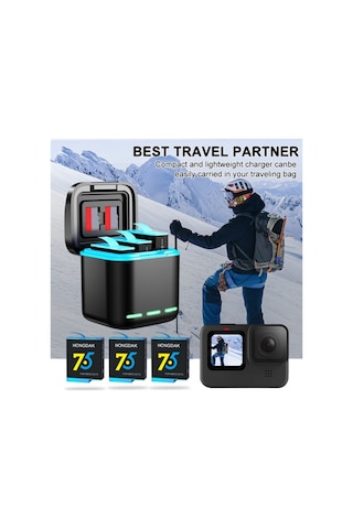 Gp-810 Şarj Edilebilir 3 Pil Şarj İstasyonu Gopro Hero5 / 6/7 /8 İçin Saklama Kutusu Diğer