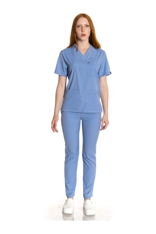 Unisex Likralı Koyu Mavi Scrubs