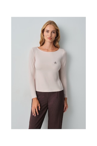 Suwen Monogram Pijama Takımı Wsh1051014391 Kahverengi