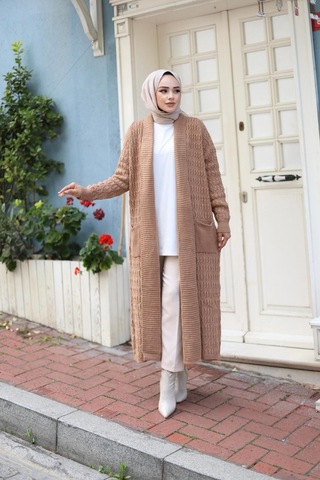 Harman Butik Kadın Örgülü Triko Hırka Vizyon Vizyon