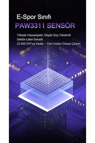 Furycube G11 Paw3311 Kablolu Bluetooth 2.4ghz 22000dpı Kablosuz Gaming Oyuncu Mouse - Beyaz Topografya
