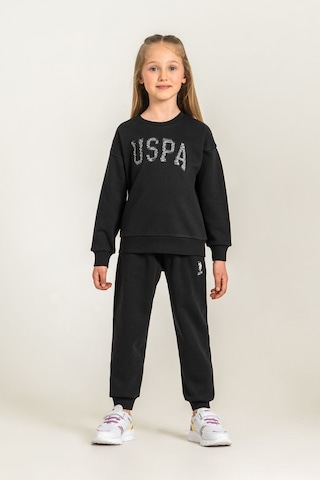 U.S. Polo Assn. Kız Çocuk Nakışlı Siyah Uzun Kol Eşofman Takımı Us2723-c-v3 Us2723-c-v3