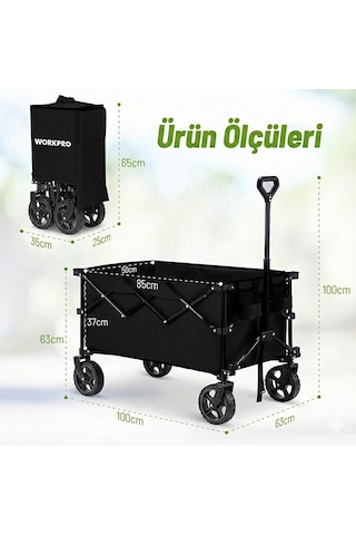 Workpro Wp285015 80kg 4 Tekerli Katlanabilir Ağır Hizmet Taşıma