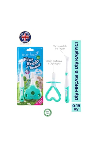 Brush-baby Silikon Diş Fırçası Ve Diş Kaşıyıcı İle Diş Macunu İlk Ağız Bakım Seti 0-18 Ay Diğer