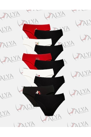 Alya Underwear Kadın Külot Basic Slip Renkli Pamuklu Iç Çamaşırı 10'lu Paket Multicolor-x32 Multicolor - X40
