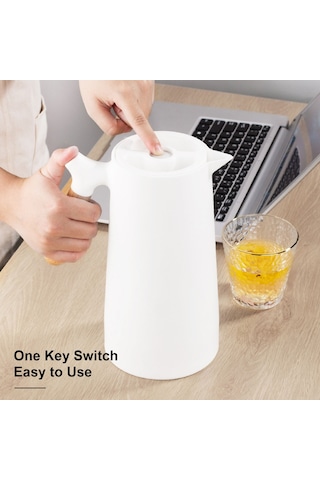 Büyük Termal Kahve Sürahi Çift Duvarlı Termos Ev Cam Siyah Siyah