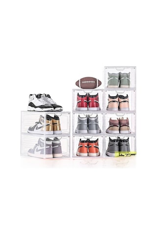 Yaklaşık 46 Numara Yüksek Bilekli Spor Ayakkabı Ayakkabı Kutusu, Şeffaf, Oksidasyon Önleyici, Plastik A