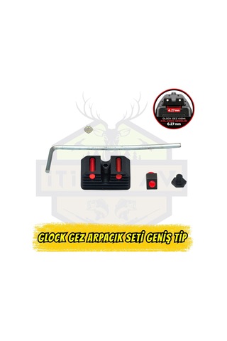 Glock Uyumlu Geniş Tip Kırmızı Fiber Optik Gez Arpacık Seti