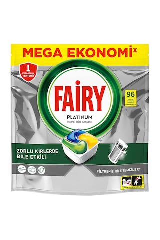 Fairy Platinum Bulaşık Makinesi Kapsülü 96 Tablet Yıkama Limon Kokulu
