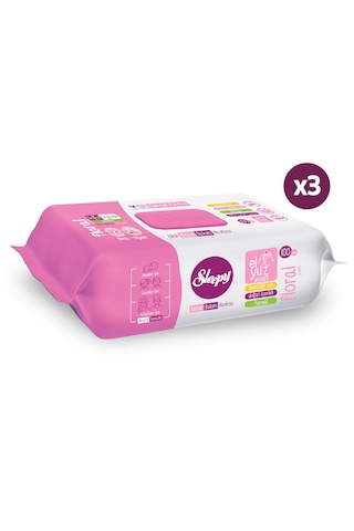 Sleepy Floral Kişisel Bakım Havlusu 3x100 300 Yaprak 3'lü