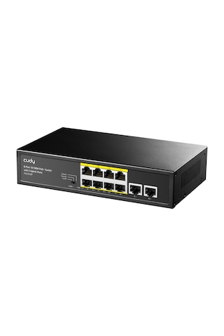 Cudy FS1010P 8 Port 10/100mbps 120W Poe+ 2 Uplink Portlu Vlan Cctv Rack Mount Metal Switch