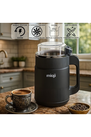 Mioji Mio CG34 500 W Paslanmaz Çelik Bıçak Kompakt Baharat ve Kahve Öğütücü