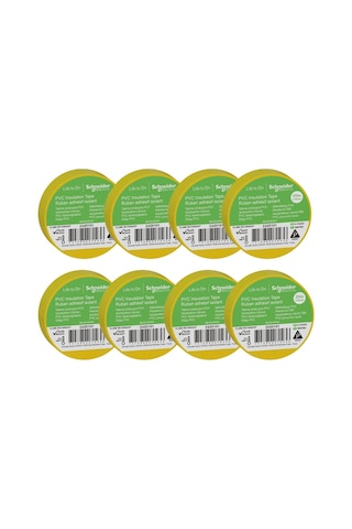 Schneider 8li Sarı PVC İzolasyon Bandı 20mt*19mm 2420101-8