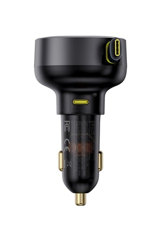 Geeksen Baseus Araç Şarj Cihazı, Geri Çekilebilir C+type-c Kablolu, 60w Hızlı Şarj, Yıldız Siyahı, Çift Cihaz Desteği