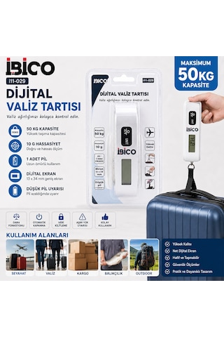 Valiz Model Dijital Valiz Terazi Tartı Kantar Pilli Max 50kg Hasassiyet 10gr İ11-029 5668