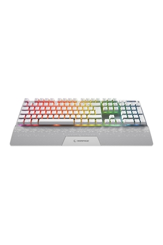 Rampage Carbon Beyaz Rgb Q Gaming Oyuncu Klavye Bilek Destekli Red Switch Rampage
