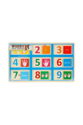 Ahşap Kaydırmalı Sayılar Puzzle 3-6 Yaş 1 Parça Eğitici Matematik Oyunu