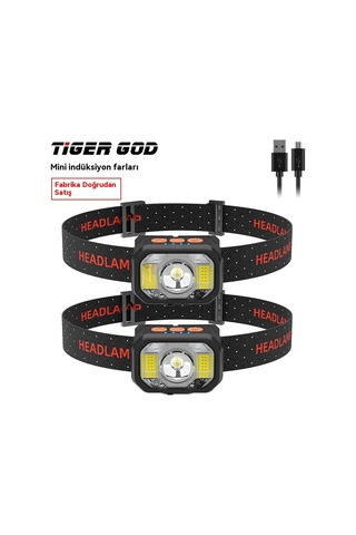 Jian Fan Led İndeksiyon Kardışmekan Kafaya Monteşarj Edilebiler Hafif Far Koçanı Güçlü Işık Gece Balıkçılılık Lamı Siyah