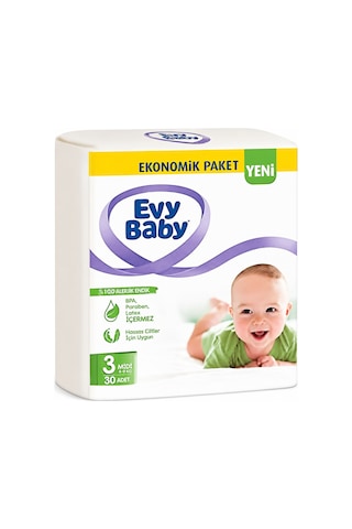 Evy Baby Bebek Bezi 3 Beden 5-9 Kg Midi 120 Adet 3 Numara