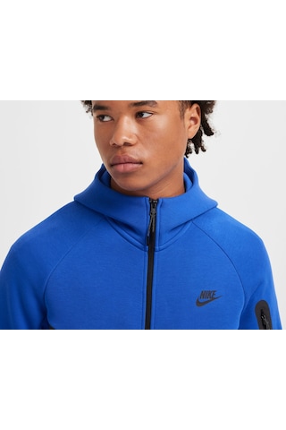 Nike Tech Fleece Windrunner Hoodie Erkek Sweatshirt Yeni Sezon -sportxoutlet Mavi
