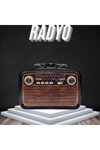 Eskitme Nostalji Tasarımlı Bluetoothlu Nostalji Radyo Ahşap Nostaljik Görünümlü 48549768