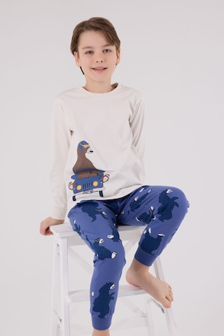 Rolypoly Erkek Çocuk Beyaz Pijama Takımı Rp3658-c-v1