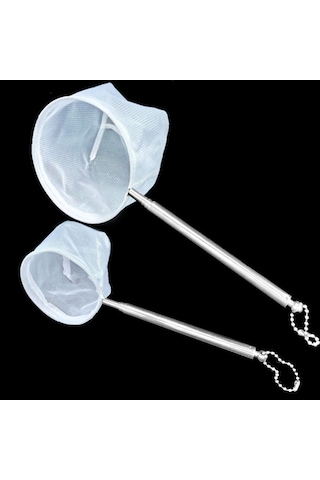 Yaleker Akvaryum Balık Ağı - Paslanmaz Çelik Uzatılabilir Balık Yakalama Ağı Büyük + Küçük Boy, Beyaz