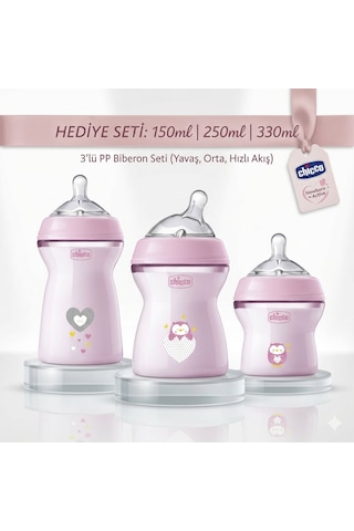 Chicco Yenidoğan Biberon Seti 0-6 Ay Sağlıklı Plastik Pp Set 330 Ml - 250 Ml - 150 Ml