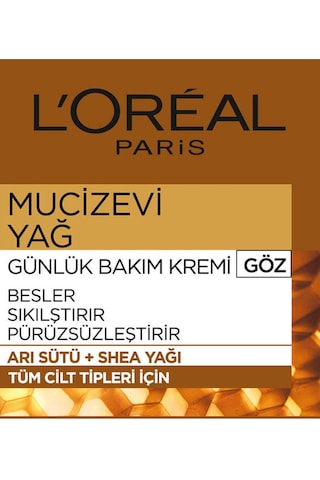 L'Oreal Paris Mucizevi Yağ Arı Sütü ve Shea Yağı Özlü Göz Çevresi Bakım Kremi 15 ML