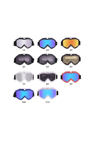 Kosona 368 Model 11 Renk Seçenekli Motosiklet Offroad Gözlükleri - Uv Filtreli, Anti-paraşüt, Toz Ve Rüzgar Koruyucu Beyaz Çerçeve Gri Lens