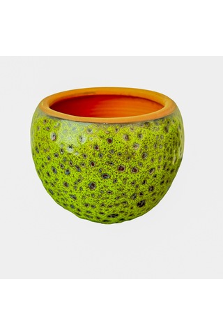 Yeşil Şekilli Artistik Çift Sırlı İç ve Dış Mekan Kullanımlı Topr