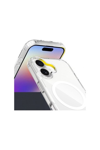 Vendas Apple Uyumlu iPhone 17 Kılıf M-safe Şarj Özellikli Şeffaf Sert Pc Zore Embos Kapak + Privacy Hayalet Ekran Koruyucu Şeffaf