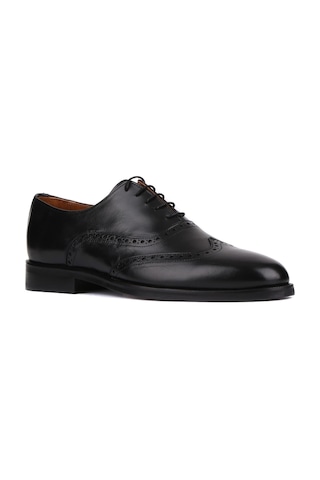 Shoetyle - Siyah Deri Bağcıklı Erkek Klasik Ayakkabı 250-450-741-siyah