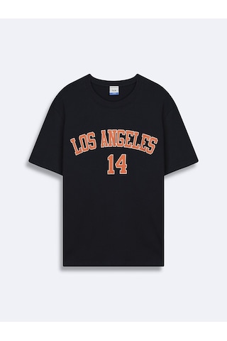 LTB Los Angeles Baskılı Relaxed Lacivert T-shırt