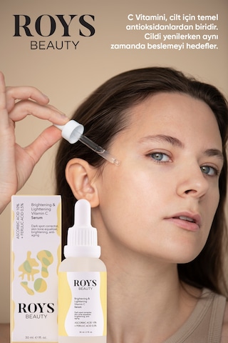 Roys Beauty Aydınlatıcı ve Renk Tonu Eşitleyici Vitamin C Serum 30 ML