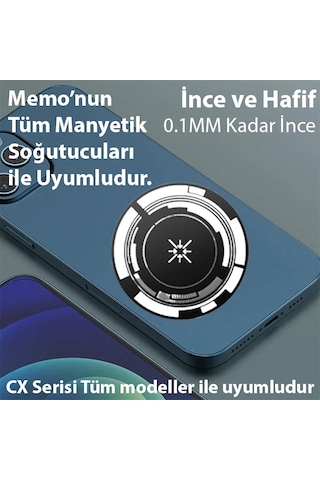 Memo Manyetik Metal Halka - Memo Telefon Soğutucu Uyumlu Cx07-cx08 Ve Manyetik Tüm Modeller