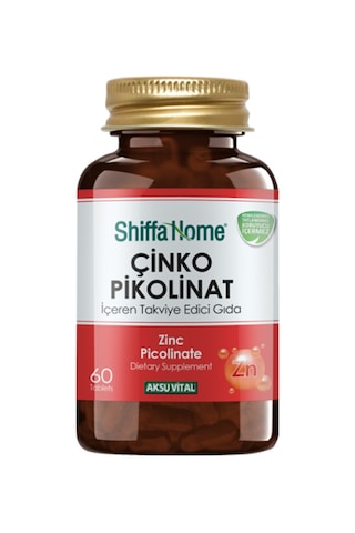 Aksu Vital Shiffa Home Çinko Pikolinat Takviye Edici Gıda 60 Tablet