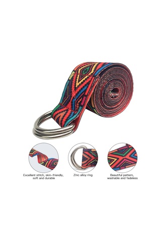 Monyee Siyah Desenli Pilates Ve Yoga Germe Kayışı - 185cm Uzunlukta, Yumuşak Ve Dayanıklı, Metal Ayarlı Halkalı, Vücut Germe Ve Egzersiz Yardımı Diğer