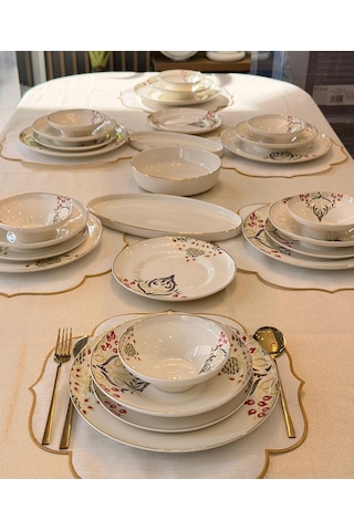 24 Parça 6 Kişilik Aura Glasswork Yemek Takımı-5874 Çok Renkli