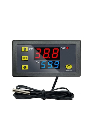 Kuluçka Makinesi Seti - 4 Parça - W3230 Termostat 220v - Isı Nem Ölçer - 12v Adaptör - 120x120 12v Fan-4934