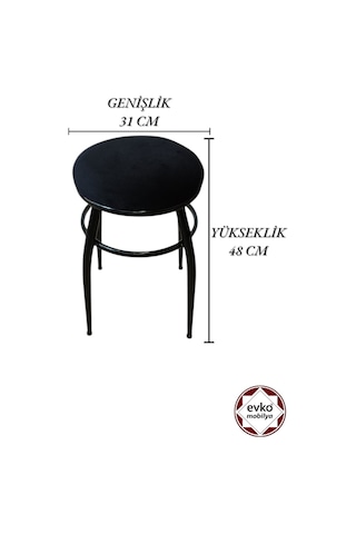 Evko Mobilya Tabure, Bar Taburesi, 2'li Tabure, Siyah Ayaklı-siyahbf