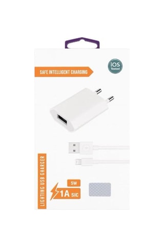 Lightning 5w 1a Şarj Aleti - Beyaz- Tek Ebat